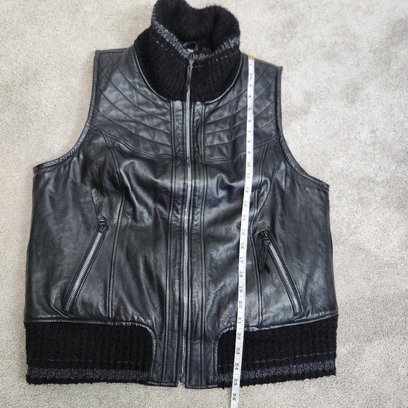 Harley Davidson Motorclothes Fawnridge Leather Vest Knit Turtleneck Size XL Moto - Picture 11 of 16